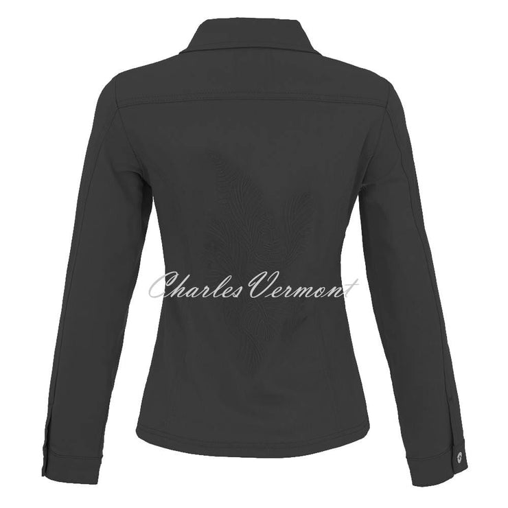 Dolcezza Denim Jacket with Embroidery - Style 25201 (Black)