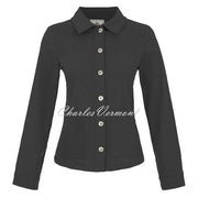 Dolcezza Denim Jacket with Embroidery - Style 25201 (Black)