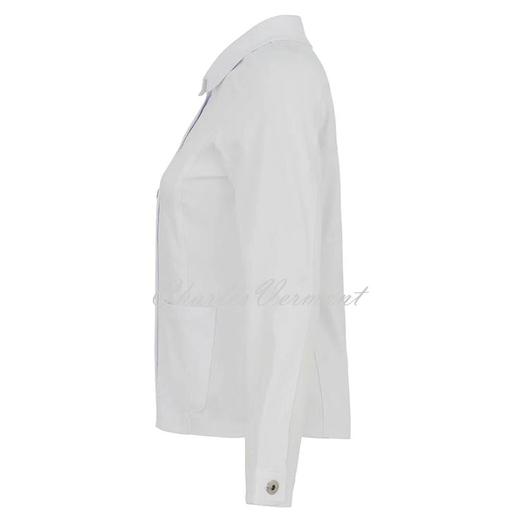 Dolcezza Denim Jacket with Embroidery - Style 25201 (White)