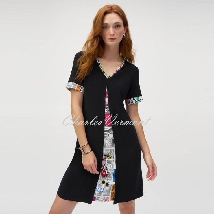 Joseph Ribkoff Newspaper Print Dress - Style 252026