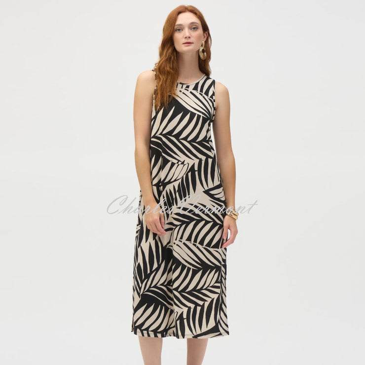 Joseph Ribkoff Tropical Leaf Print Jersey Dress - Style 252031