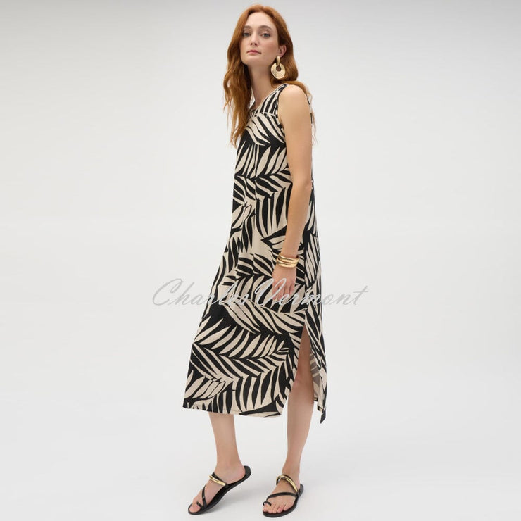 Joseph Ribkoff Tropical Leaf Print Jersey Dress - Style 252031