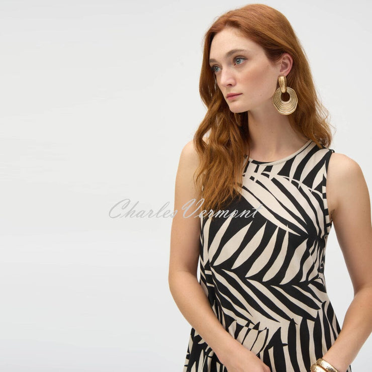 Joseph Ribkoff Tropical Leaf Print Jersey Dress - Style 252031