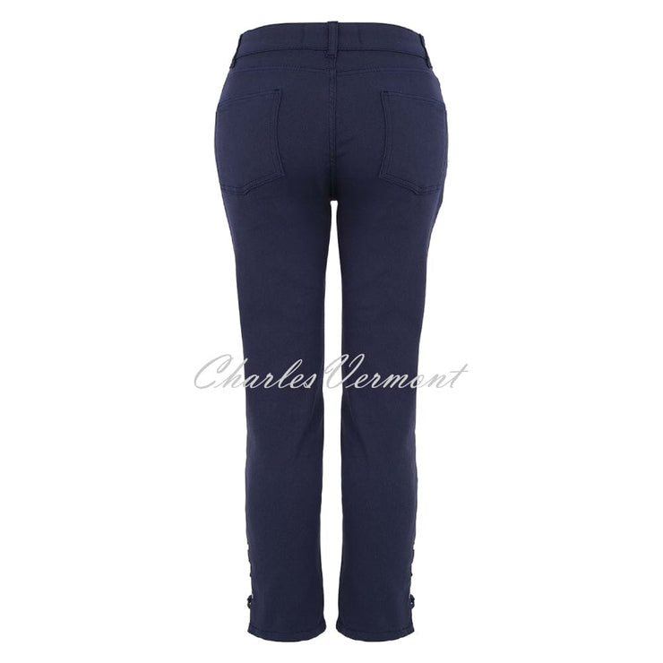 Dolcezza Cropped Jean With Hem Detail - Style 25205 (Navy)