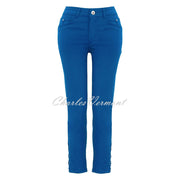 Dolcezza Cropped Jean With Hem Detail - Style 25205 (Royal Blue)