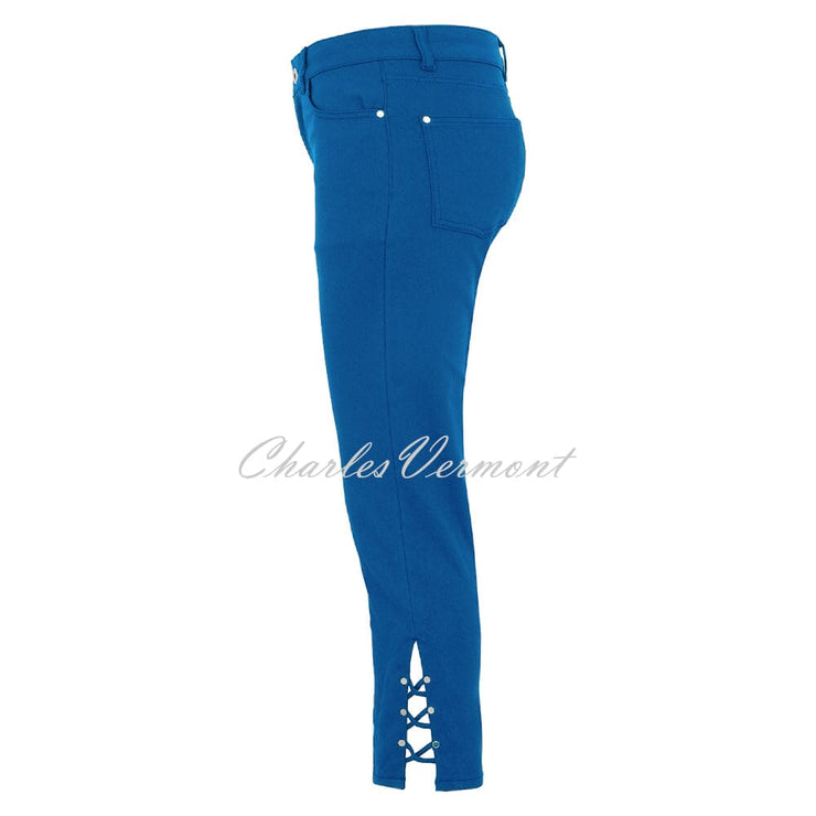Dolcezza Cropped Jean With Hem Detail - Style 25205 (Royal Blue)