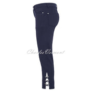 Dolcezza Cropped Jean With Hem Detail - Style 25205 (Navy)