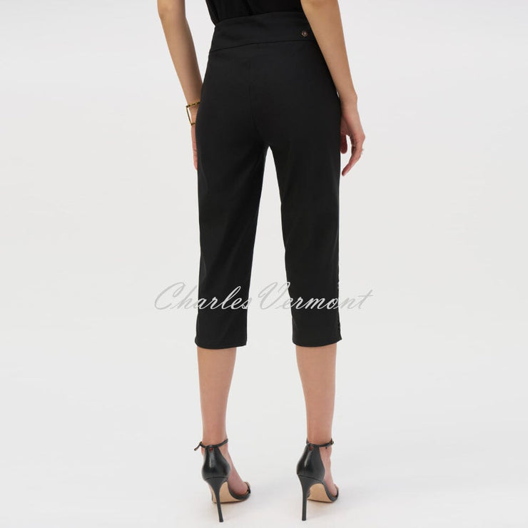 Joseph Ribkoff Capri Trouser With Decorative Ladder Detail - Style 252192 (Black)
