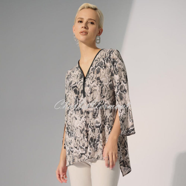 Joseph Ribkoff Python Print Zip Tunic Top - Style 252242