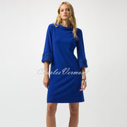 Joseph Ribkoff Cowl Neck Dress With Fringe Cuff Detail - Style 253054