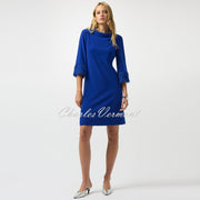 Joseph Ribkoff Cowl Neck Dress With Fringe Cuff Detail - Style 253054