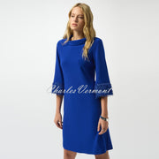Joseph Ribkoff Cowl Neck Dress With Fringe Cuff Detail - Style 253054