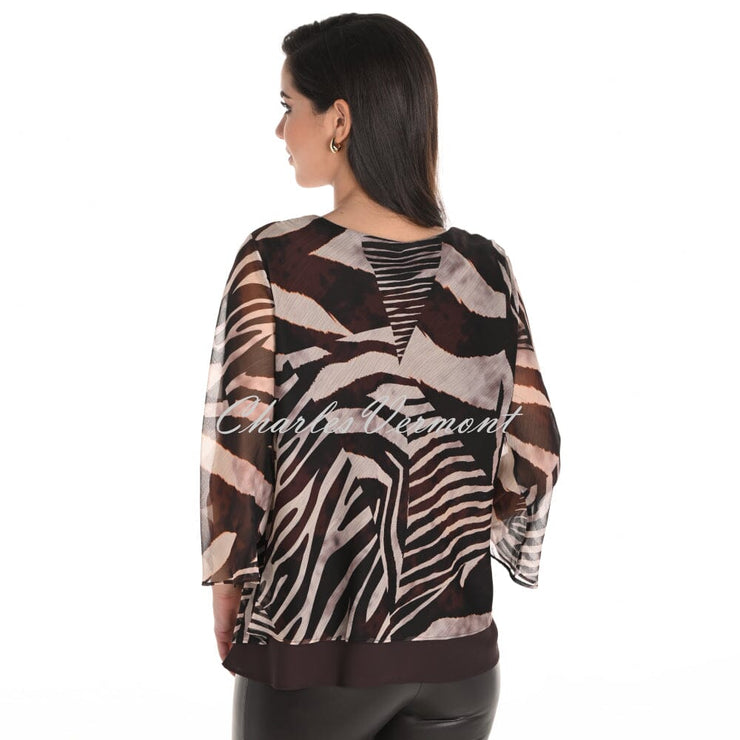 Frank Lyman Animal Print Chiffon Top - Style 253117