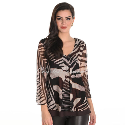 Frank Lyman Animal Print Chiffon Top - Style 253117