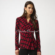 Joseph Ribkoff Geometric Print Wrap Top - Style 253139