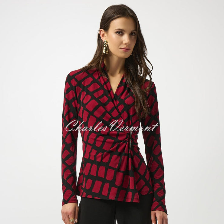 Joseph Ribkoff Geometric Print Wrap Top - Style 253139