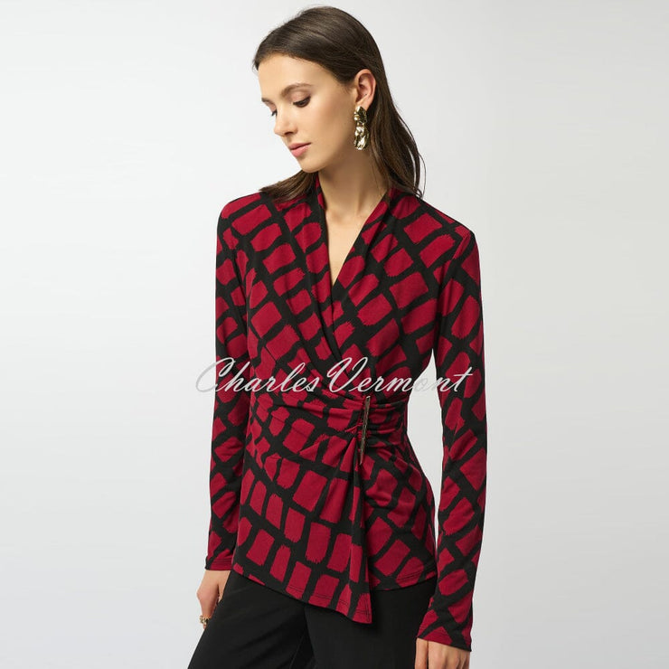 Joseph Ribkoff Geometric Print Wrap Top - Style 253139