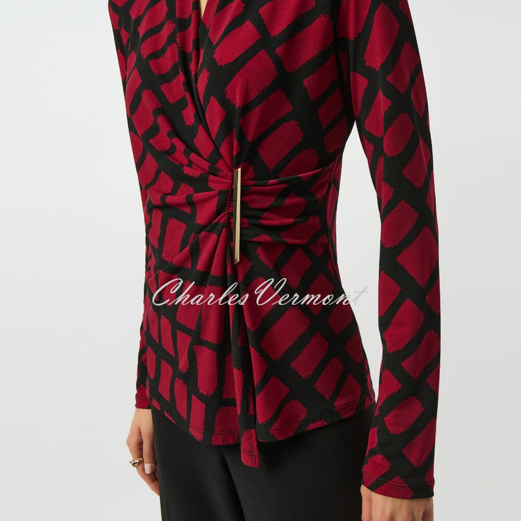 Joseph Ribkoff Geometric Print Wrap Top - Style 253139