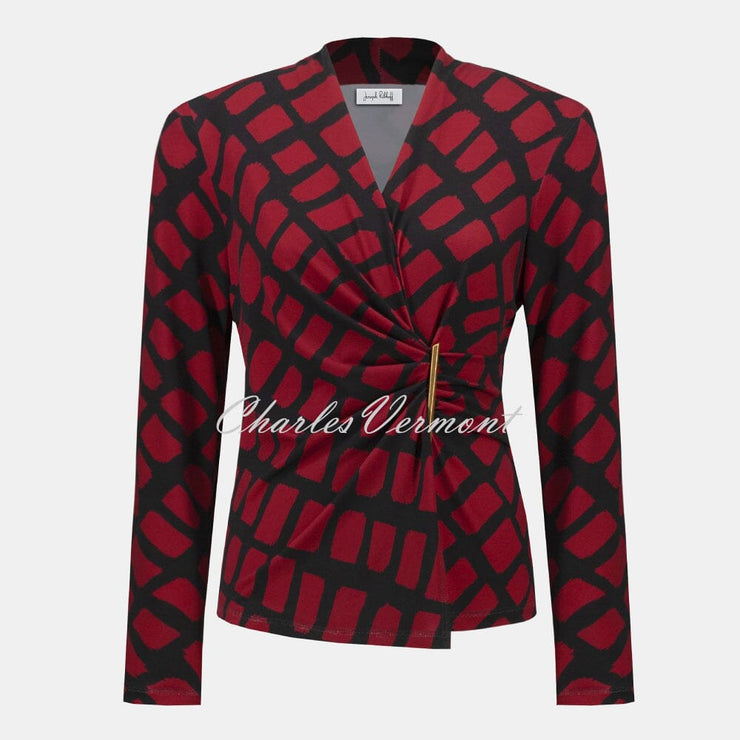 Joseph Ribkoff Geometric Print Wrap Top - Style 253139