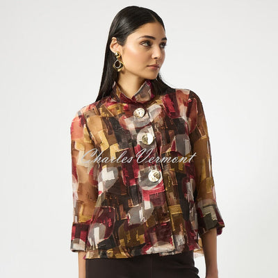 Joseph Ribkoff Abstract Print Two Piece Jacket and Camisole - Style 253163