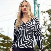 Frank Lyman Abstract Print Zip Top - Style 253177