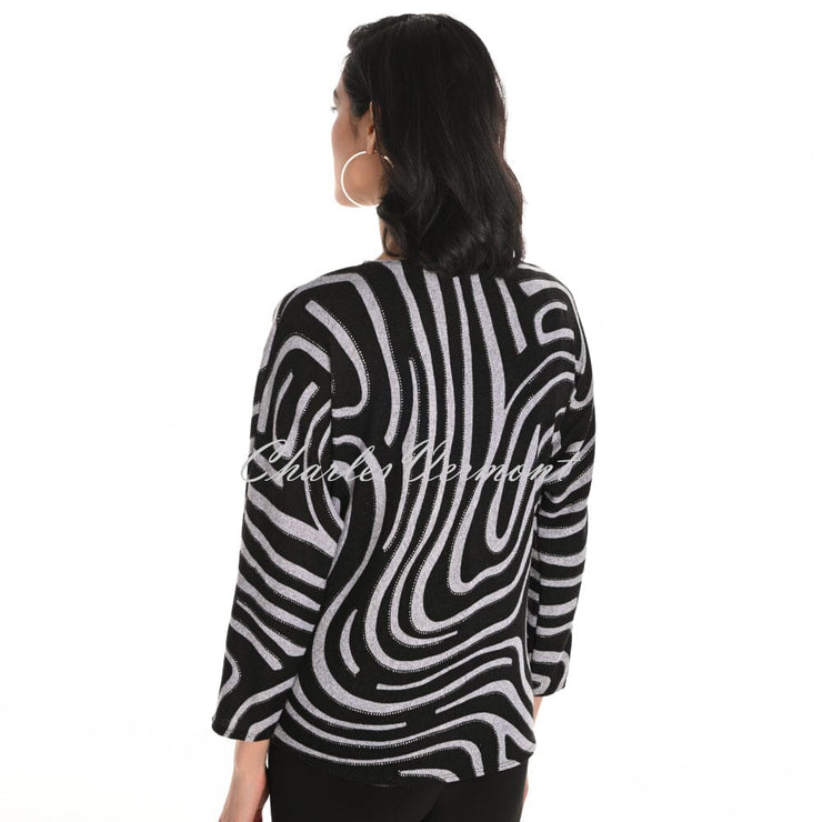 Frank Lyman Abstract Print Zip Top - Style 253177