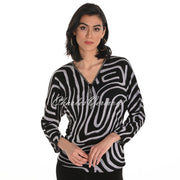 Frank Lyman Abstract Print Zip Top - Style 253177