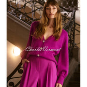 Joseph Ribkoff Knit Cardigan With Puff Sleeves - Style 253906