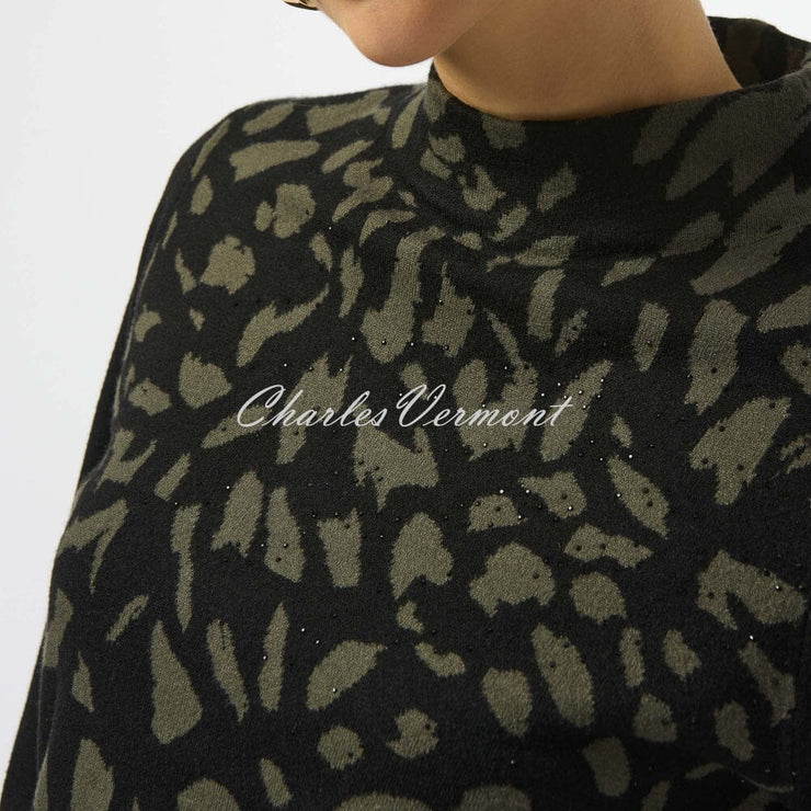 Joseph Ribkoff Animal Print Rhinestone Sweater - Style 253912
