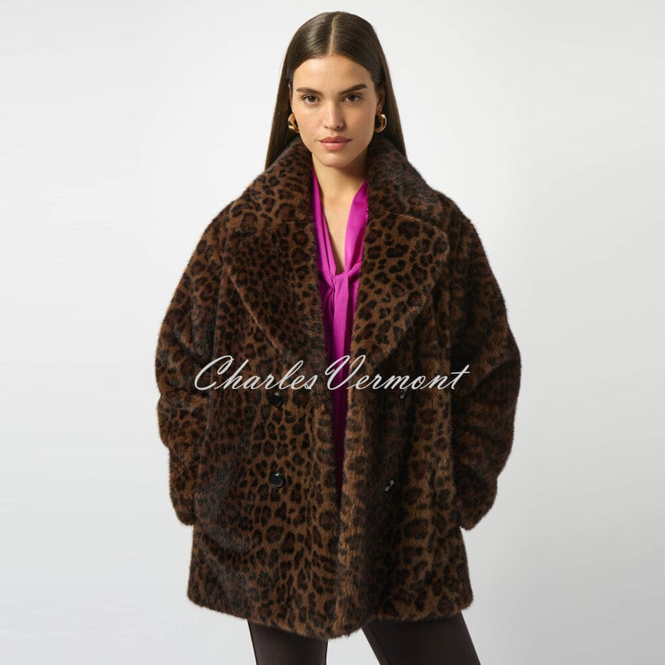 Joseph Ribkoff Faux Fur Leopard Print Coat - Style 253937