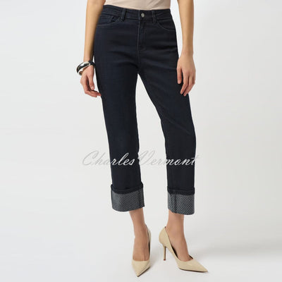Joseph Ribkoff Cropped Jean With Rhinestone Hem - Style 253953