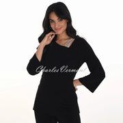 Frank Lyman Top With Asymmetric Diamante Neckline - Style 254026