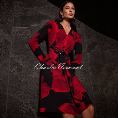 Joseph Ribkoff Abstract Print Wrap Dress - Style 254088