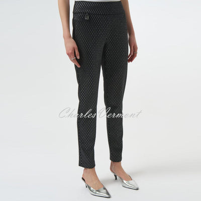 Joseph Ribkoff Silver Foil Geometric Print Trouser - Style 254143