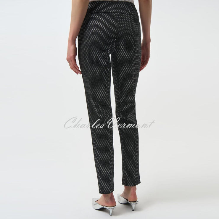 Joseph Ribkoff Silver Foil Geometric Print Trouser - Style 254143
