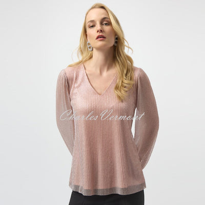 Joseph Ribkoff Metallic Pleated Top - Style 254163