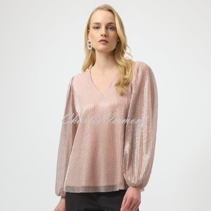 Joseph Ribkoff Metallic Pleated Top - Style 254163