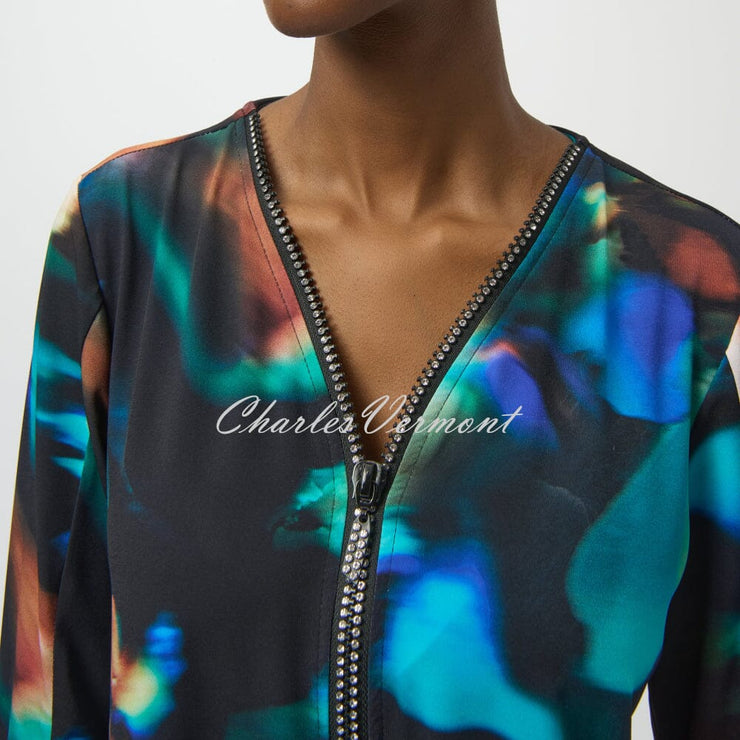 Joseph Ribkoff Abstract Print Zip Top - Style 254204