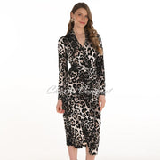 Frank Lyman Animal Print Mock Wrap Dress - Style 254217