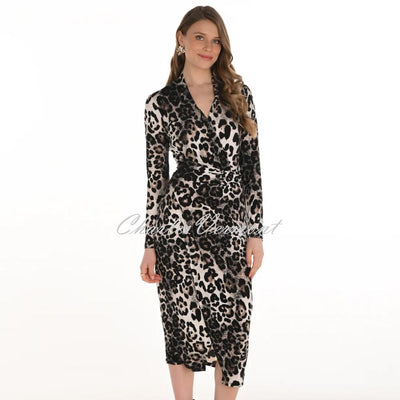 Frank Lyman Animal Print Mock Wrap Dress - Style 254217