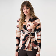 Joseph Ribkoff Abstract Print Wrap Top - Style 254218