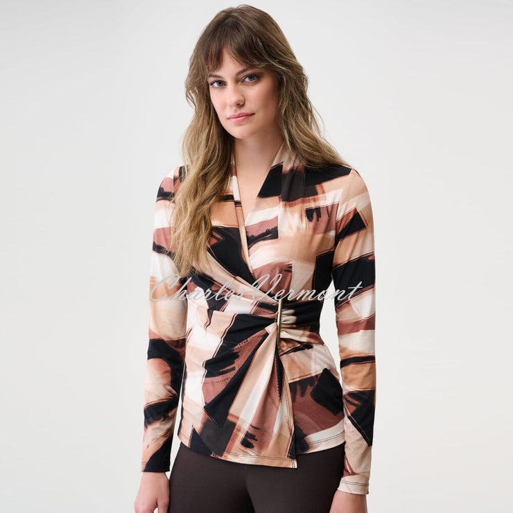 Joseph Ribkoff Abstract Print Wrap Top - Style 254218