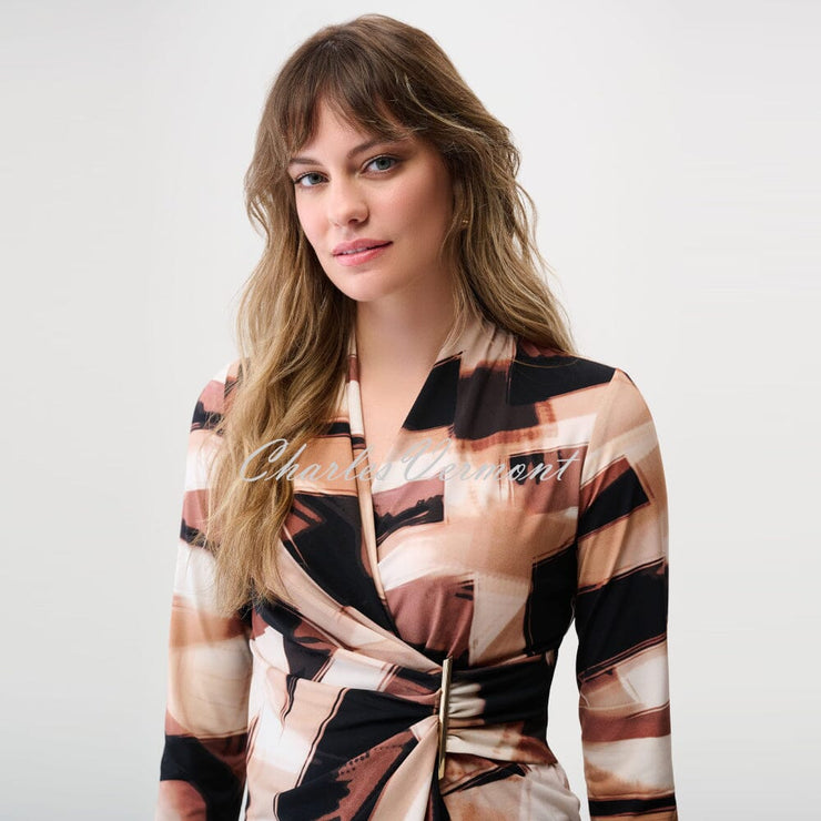 Joseph Ribkoff Abstract Print Wrap Top - Style 254218