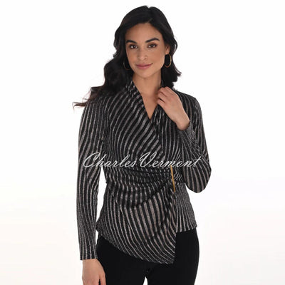 Frank Lyman Striped Wrap Top - Style 254251