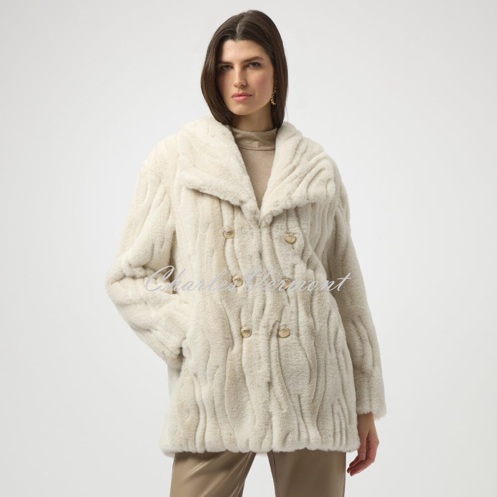 Joseph Ribkoff Textured Faux Fur Coat - Style 254908 | Charles
