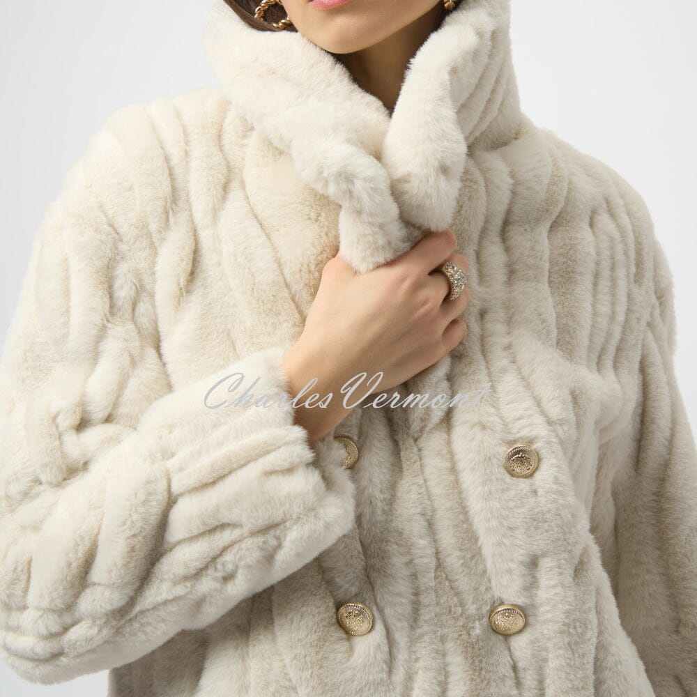 Joseph Ribkoff Textured Faux Fur Coat - Style 254908 | Charles