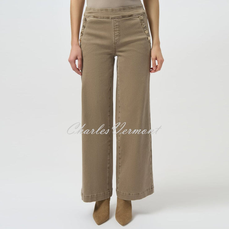 Joseph Ribkoff Classic Wide Leg Pull On Jean - Style 254919 (Fawn)