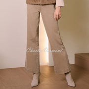 Joseph Ribkoff Classic Wide Leg Pull On Jean - Style 254919 (Fawn)