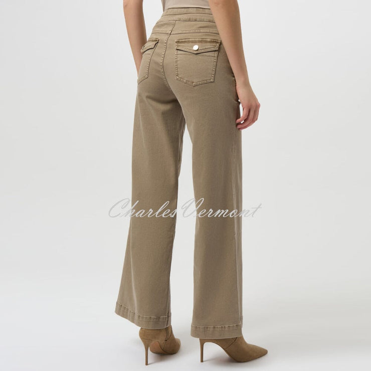 Joseph Ribkoff Classic Wide Leg Pull On Jean - Style 254919 (Fawn)
