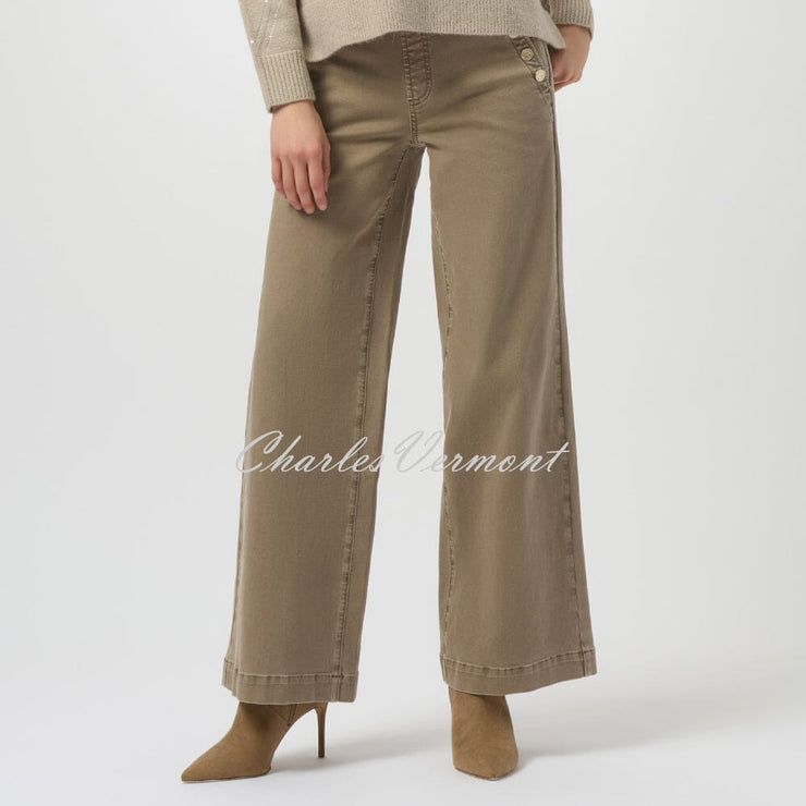 Joseph Ribkoff Classic Wide Leg Pull On Jean - Style 254919 (Fawn)